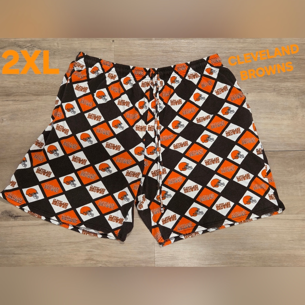 Cleveland Browns Football Mens PJ Shorts 2XL Front Pockets Elastic Waist